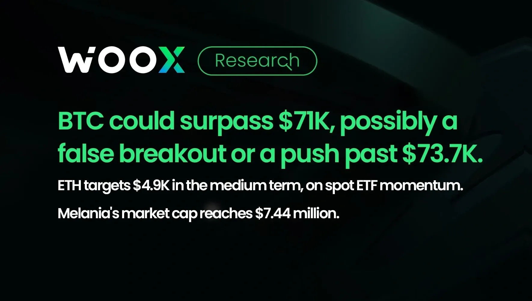 BTC 可能會突破 7.1 萬美元，其可能為假突破，也可能直接突破 7.37 萬美元