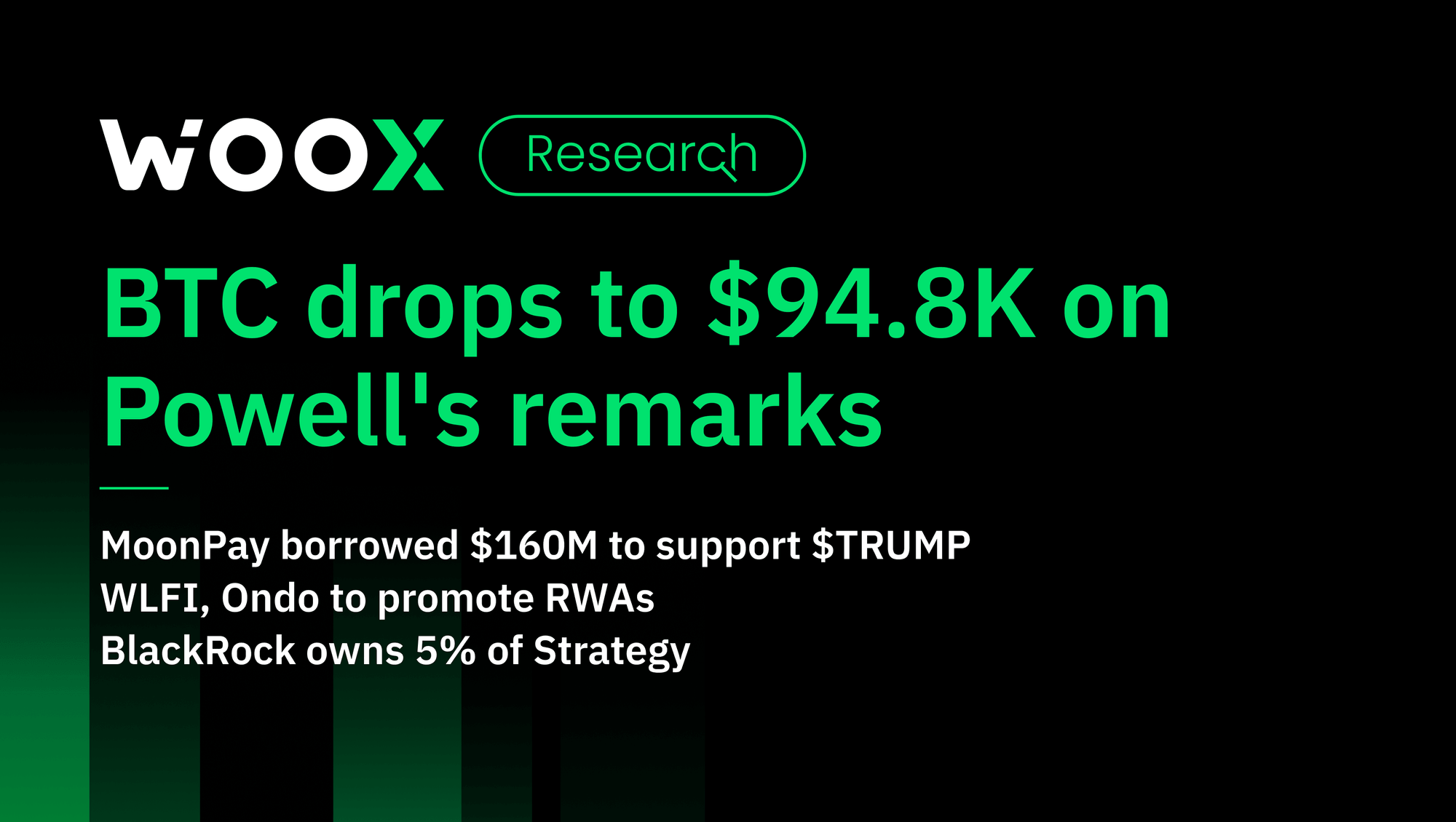 BTC drops to $94.8K on Powell's remarks