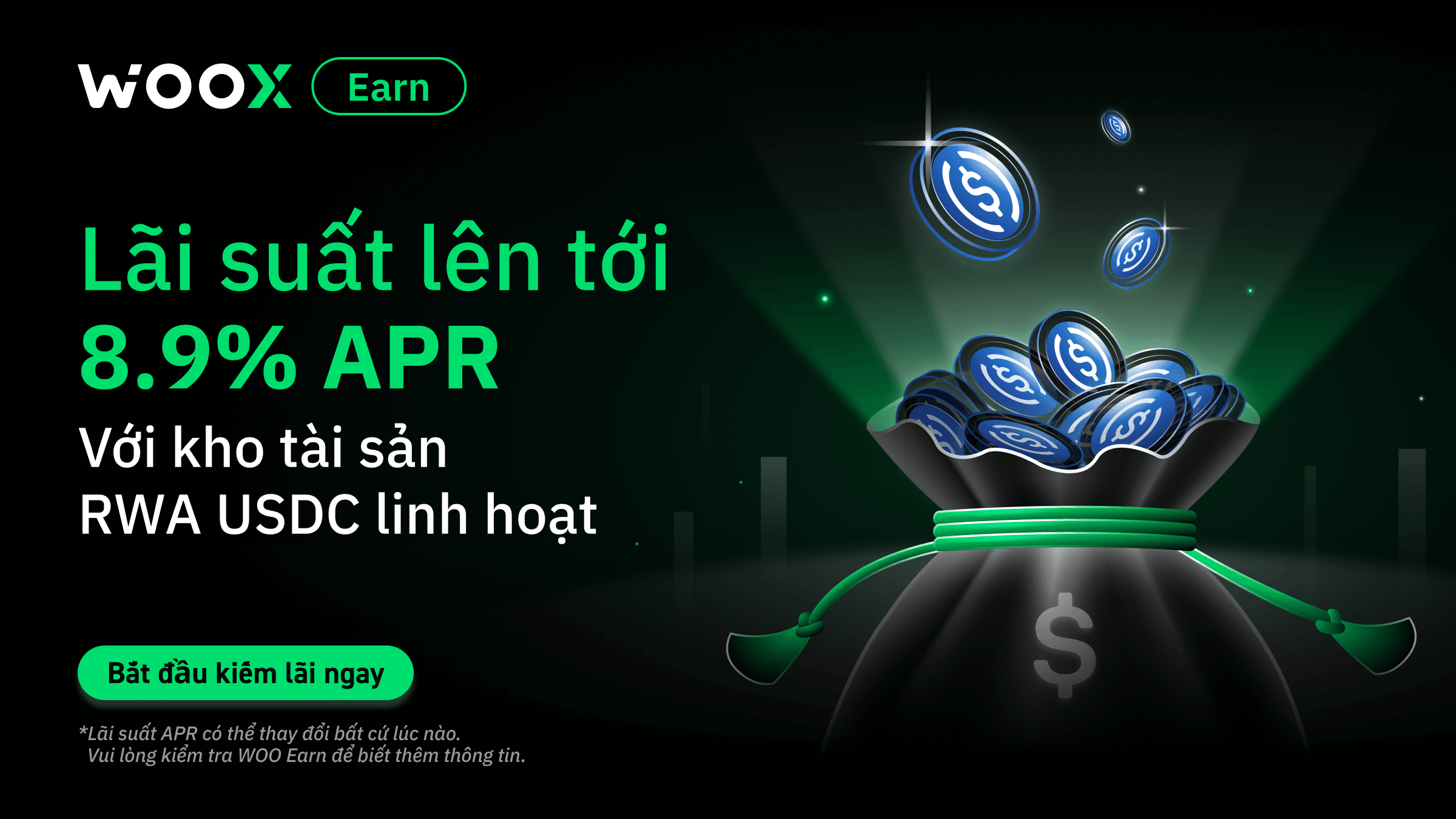 Tăng thu nhập của bạn với 8.9% APR trên Vault RWA USDC