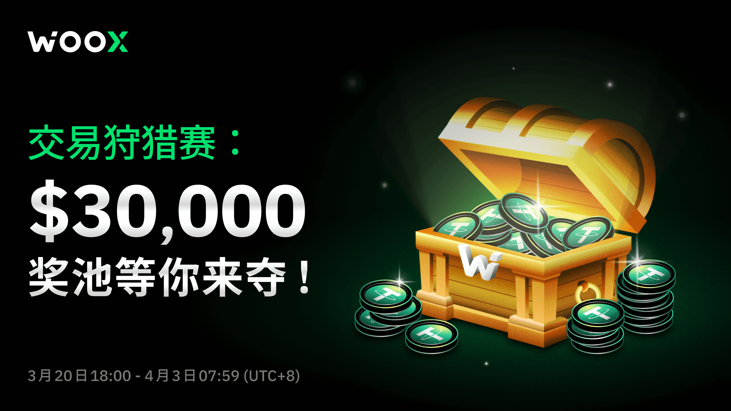 交易狩猎赛：$30,000 奖池等你来夺！