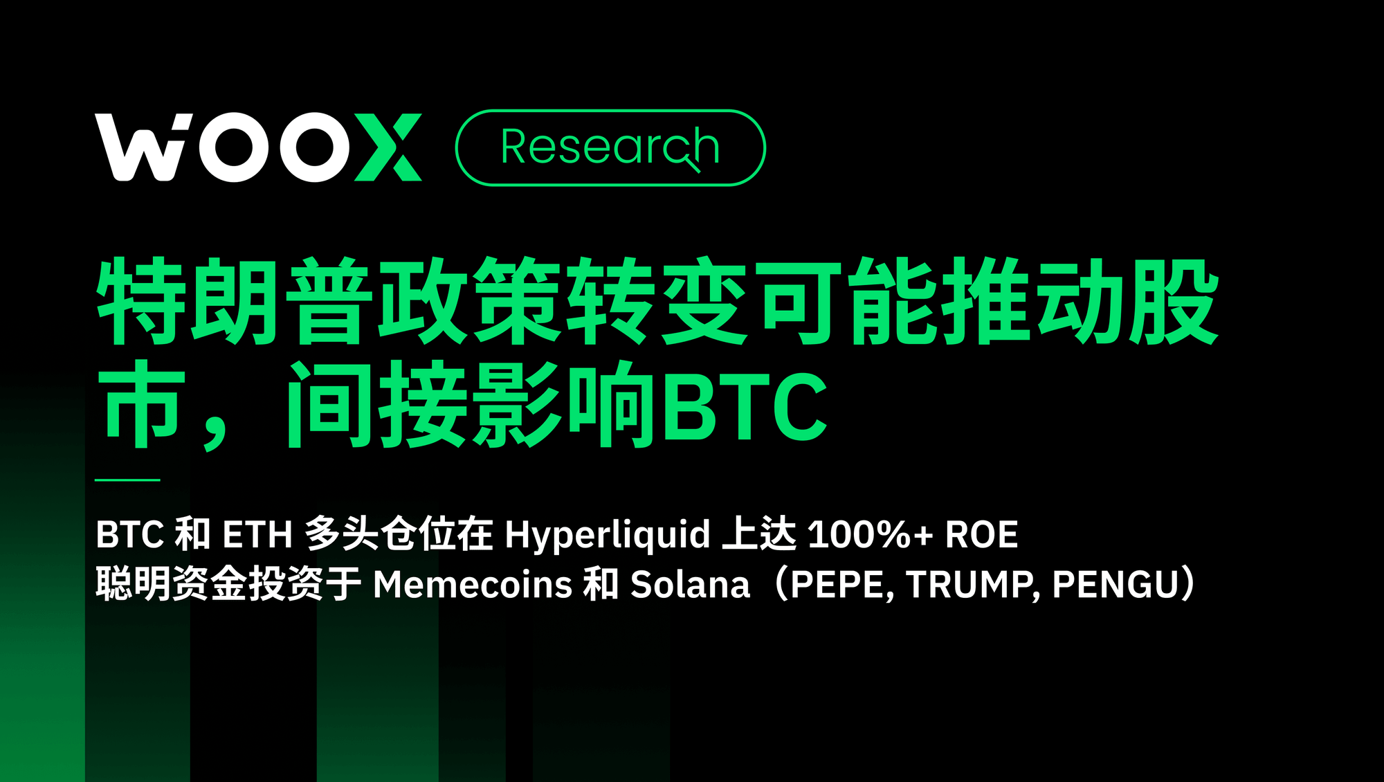 特朗普政策转变可能推动股市，间接影响BTC