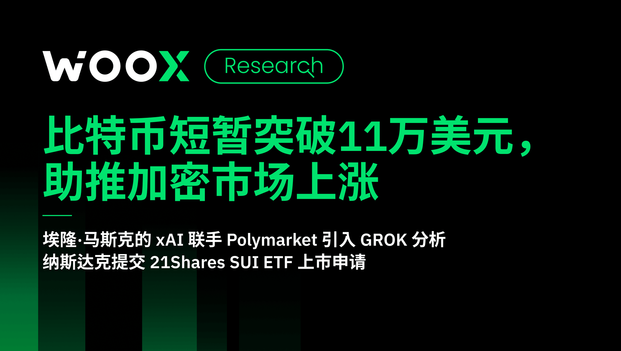 比特币短暂突破11万美元，助推加密市场上涨