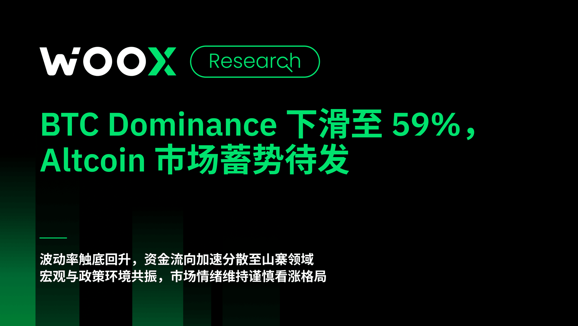 BTC Dominance 下滑至 59%，Altcoin 市场蓄势待发