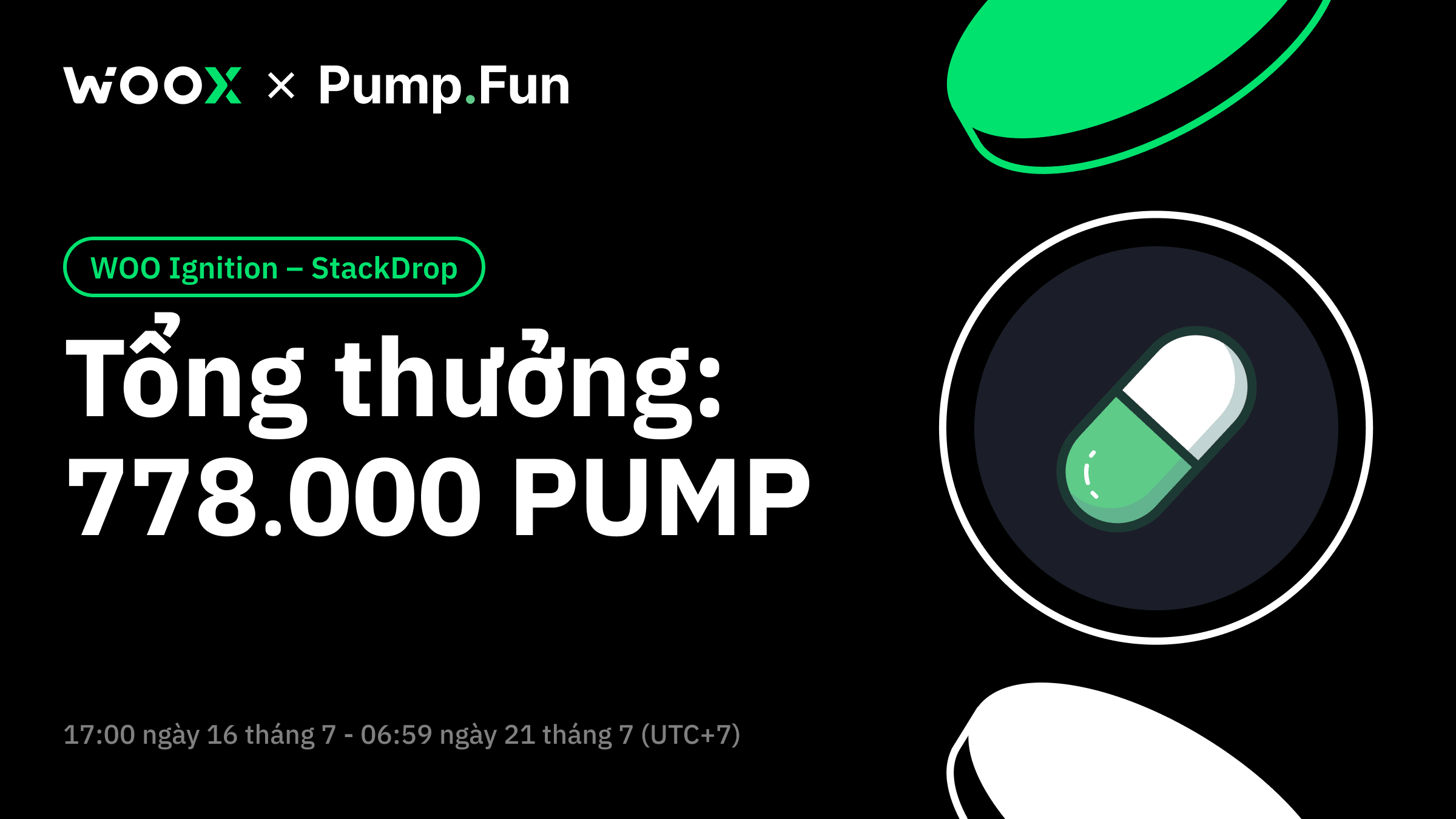 WOO Ignition: Pump.fun (PUMP) StackDrop - Nhận Airdrop khủng với WOO X!